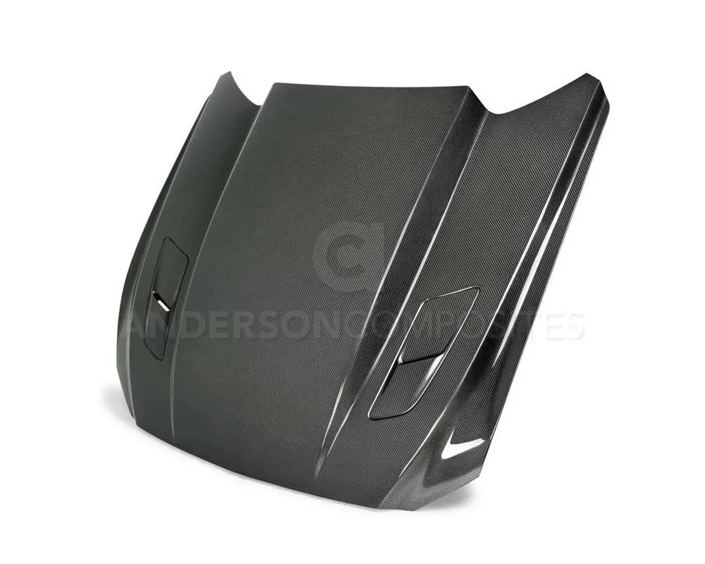 Anderson Composites Double Sided Carbon Fiber Cowl Hood Ford Mustang 2015-2017