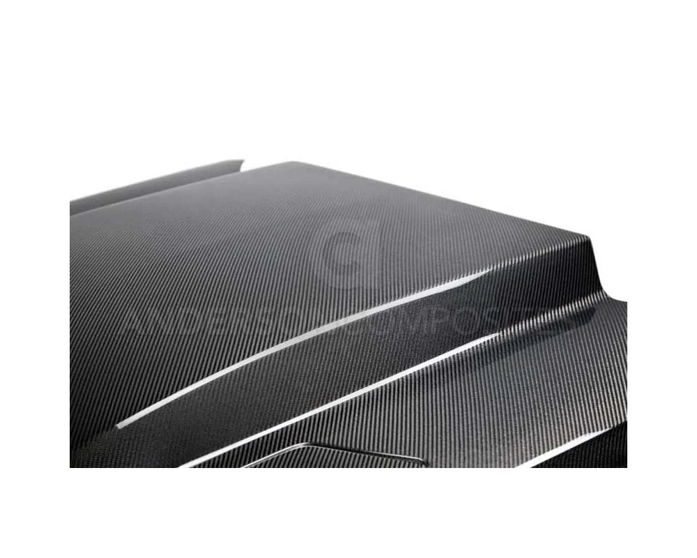 Anderson Composites Double Sided Carbon Fiber Cowl Hood Ford Mustang 2015-2017