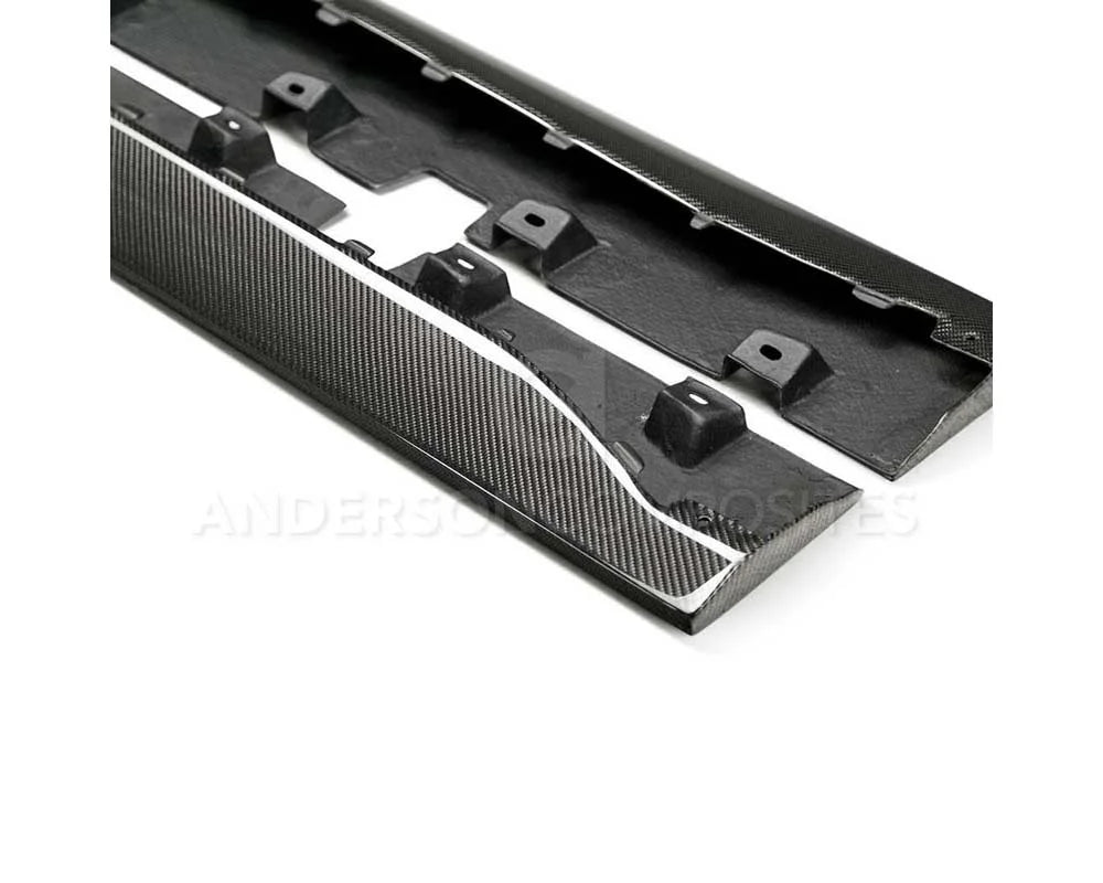 Anderson Composites Carbon Fiber Rocker Panel Splitter Type-AR Style Ford Mustang 2015-2023