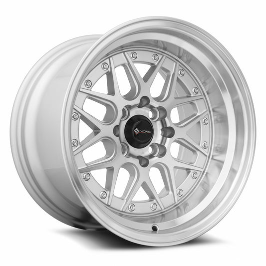 Vors VR7 15x9 4x100/4x114.3 0 Silver Machine Face Lip Chrome Rivet
