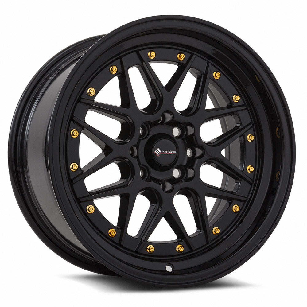 Vors VR7 16x8 4x100/4x114.3 20 All Black Gold Rivet