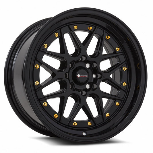 Vors VR7 16x8 4x100/4x114.3 20 All Black Gold Rivet