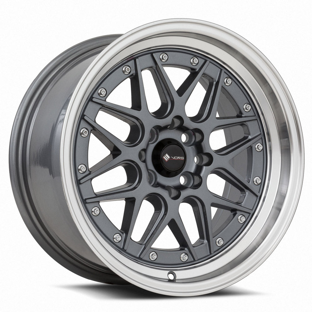 Vors VR7 16x8 4x100/4x114.3 20 Gun Metal Machine Lip Chrome Rivet