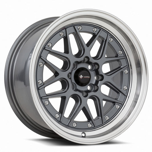 Vors VR7 16x8 4x100/4x114.3 20 Gun Metal Machine Lip Chrome Rivet