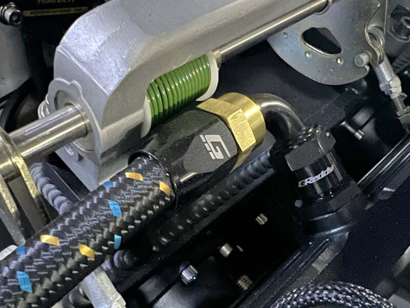 GReddy AN12 30 DEGREE HOSE END SWIVEL BLACK/GOLD ANODIZED