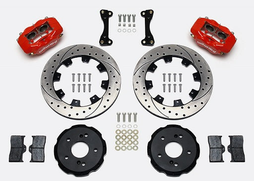 Willwood Forged Dynalite Big Brake Front Brake Kit, Drilled and Slotted Rotor - Red Caliper - Acura RSX 2002-2006