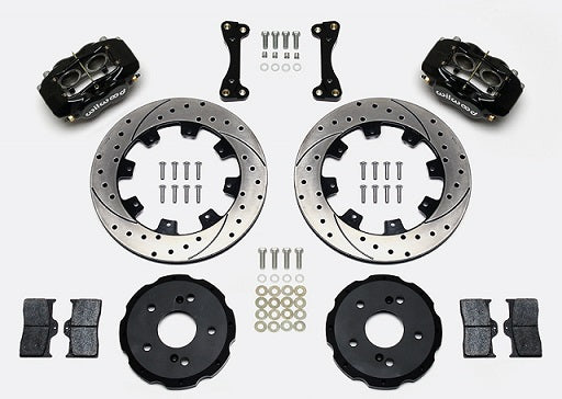 Willwood Forged Dynalite Big Brake Front Brake Kit, Drilled and Slotted Rotor - Black Caliper - Acura RSX 2002-2006