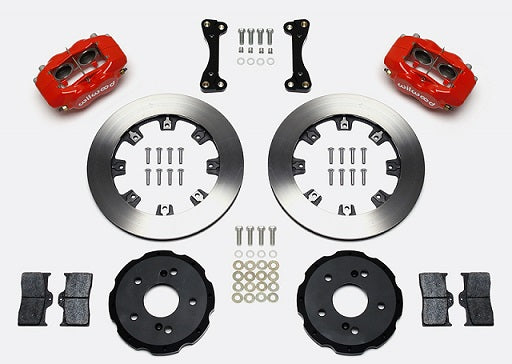Willwood Forged Dynalite Big Brake Front Brake Kit, Plain Face Rotor - Red Caliper - Acura RSX 2002-2006