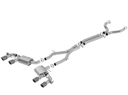 Borla S-Type Catback Exhaust System W/CFBA Tips Chevrolet Camaro ZL1 2017-2023 6.2L V8 W/ Dual Tip NPP Valves