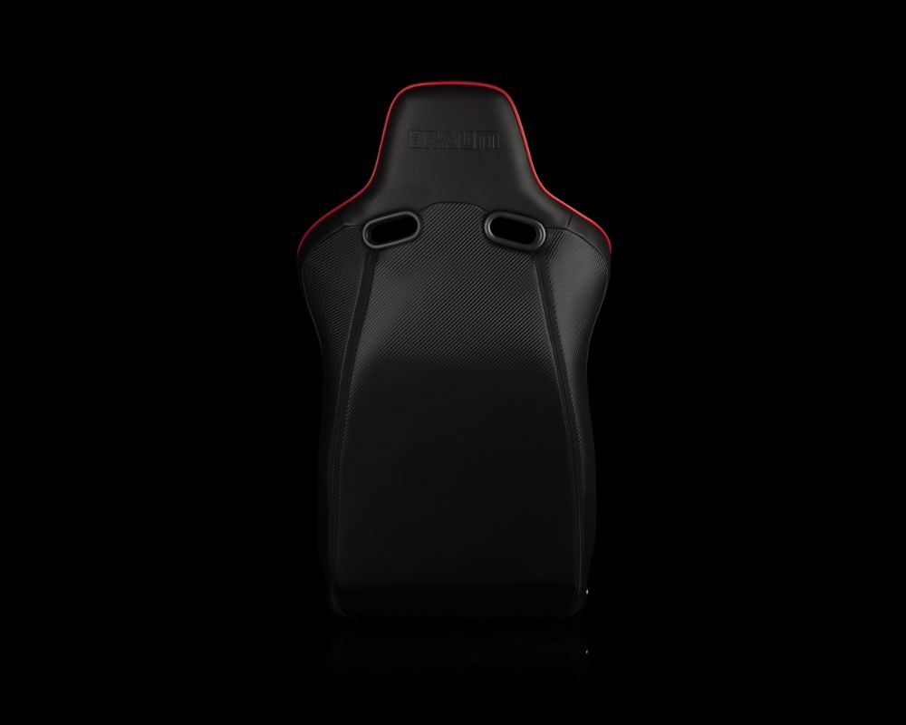 Braum Racing Venom-X Series Fixed Back Bucket Seat - Diamond Edition (Red Stitching|Piping)