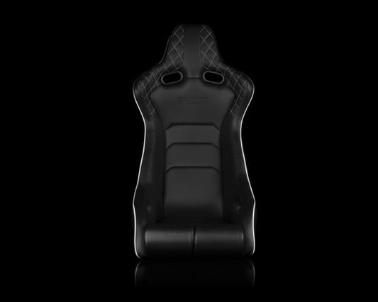 Braum Racing Venom-X Series Fixed Back Bucket Seat - Diamond Edition (White Stitching|Piping)