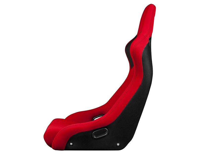 Braum Racing Venom-R Series Fixed Back Bucket Seat - Red Cloth|Carbon Fiber