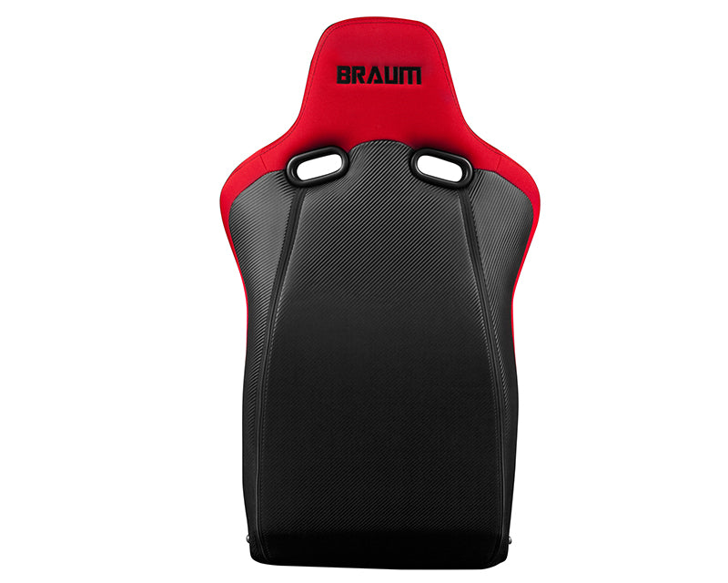 Braum Racing Venom-R Series Fixed Back Bucket Seat - Red Cloth|Carbon Fiber