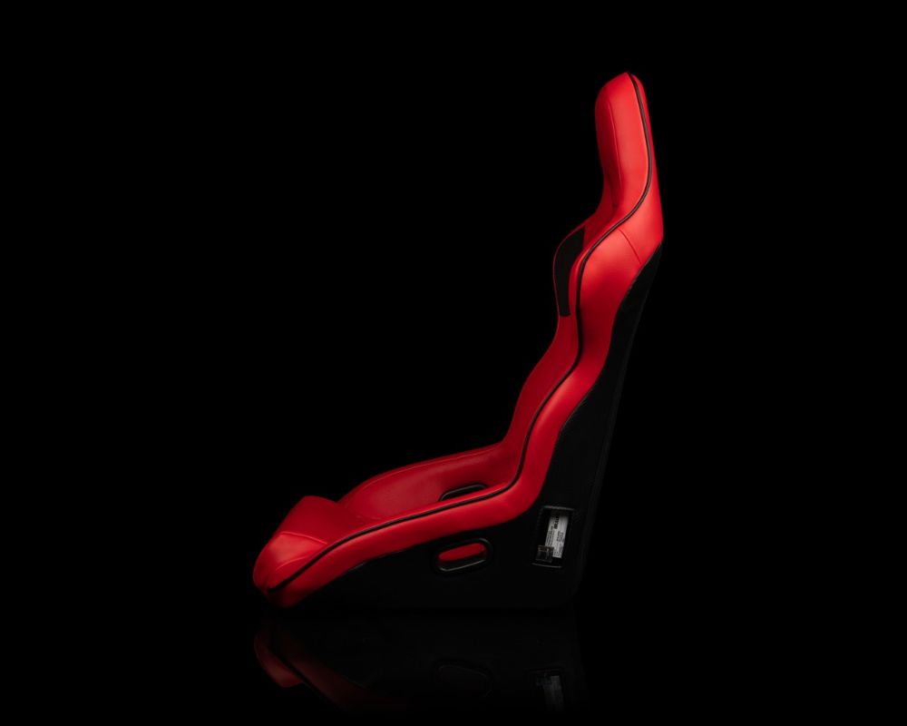 Braum Racing Falcon X Series Fixed Back Racing Seat - Black PU (Black Stitching|Piping)