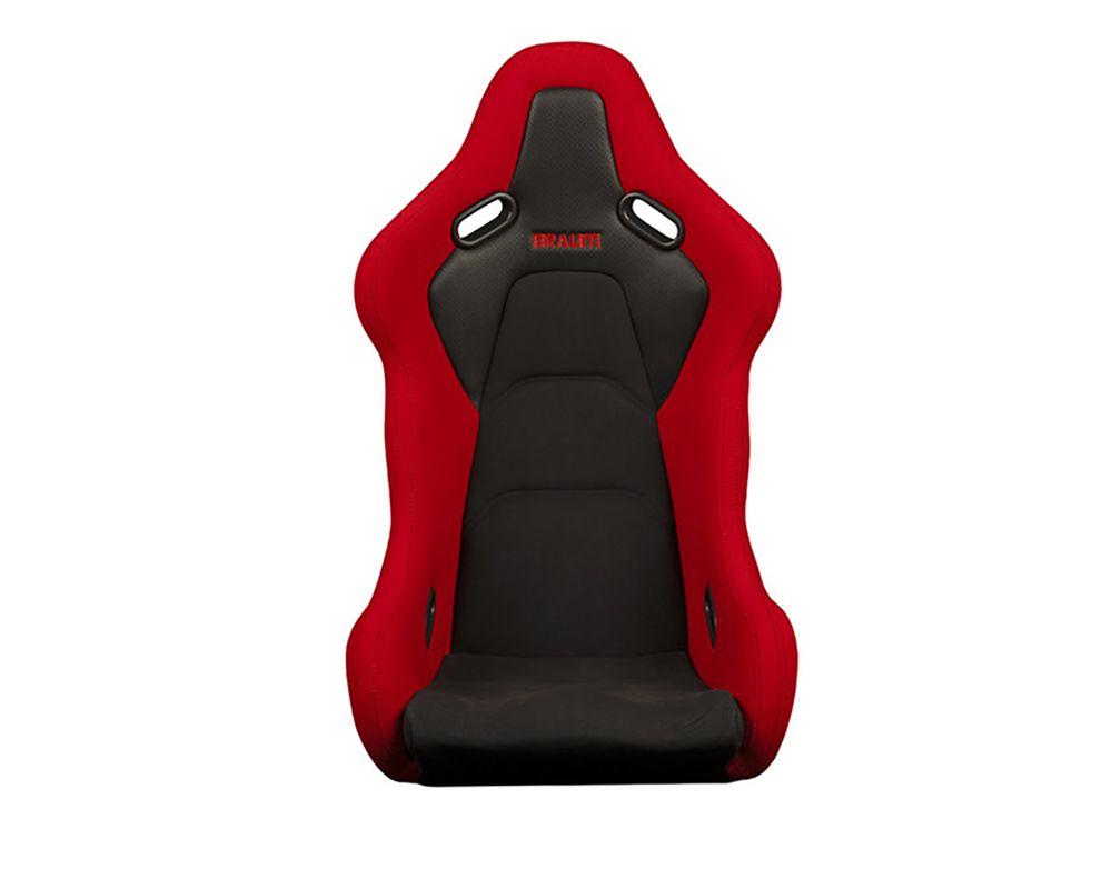 Braum Racing Falcon-S Series Composite FRP Bucket Seat (Red Jacquard Grey Stitching)