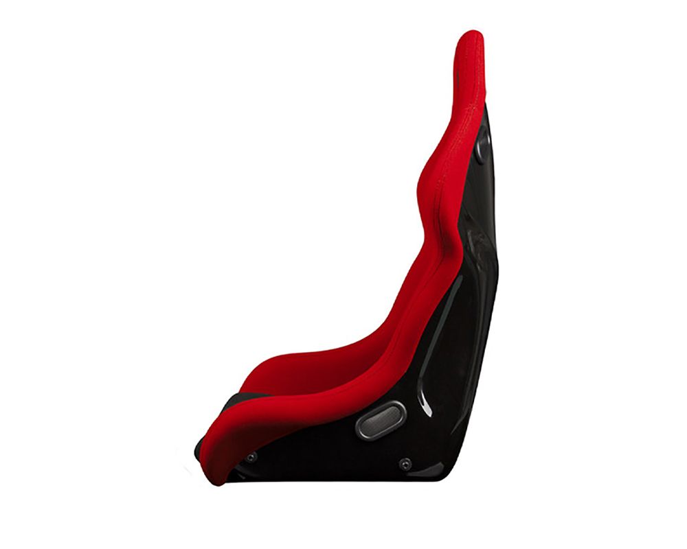 Braum Racing Falcon-S Series Composite FRP Bucket Seat (Red Jacquard Grey Stitching)