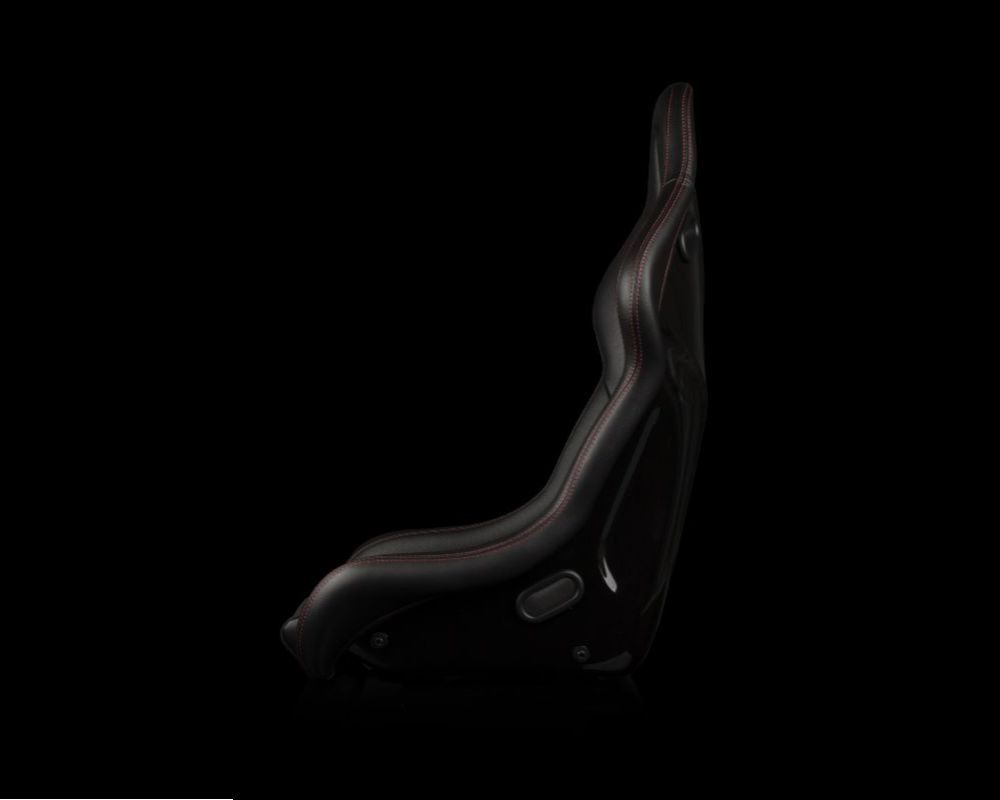 Braum Racing Falcon S Series Fixed Back Racing Seat - (Black Alcantara | Red Stitching)