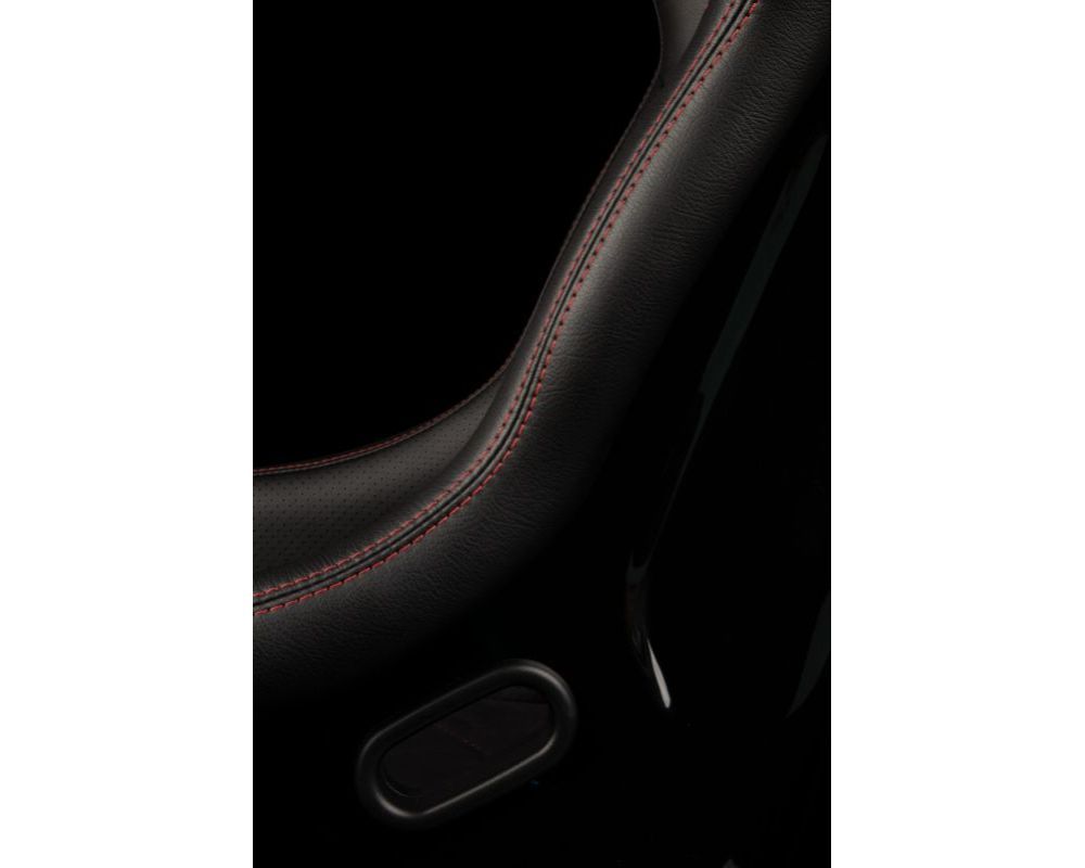 Braum Racing Falcon S Series Fixed Back Racing Seat - (Black Alcantara | Red Stitching)