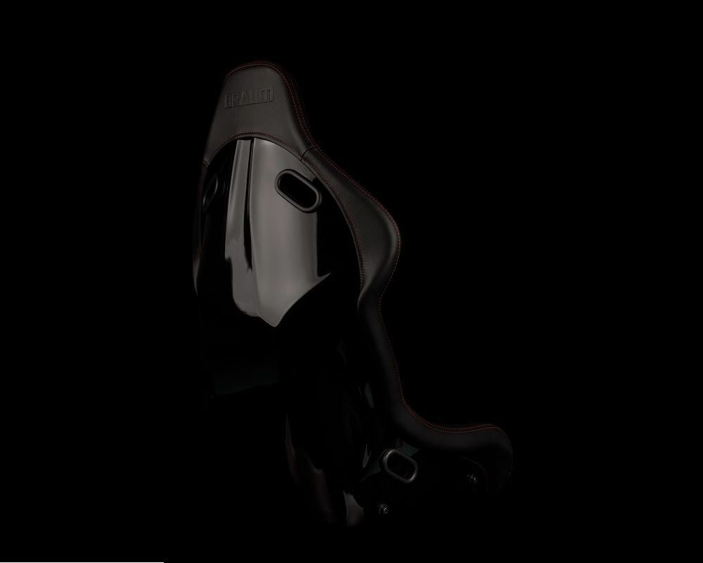 Braum Racing Falcon S Series Fixed Back Racing Seat - (Black Alcantara | Red Stitching)