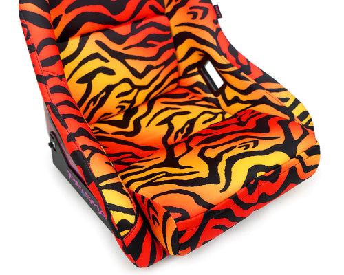 NRG Tiger Yellow & Orange Prisma Savage II Edition FRP Bucket Seat
