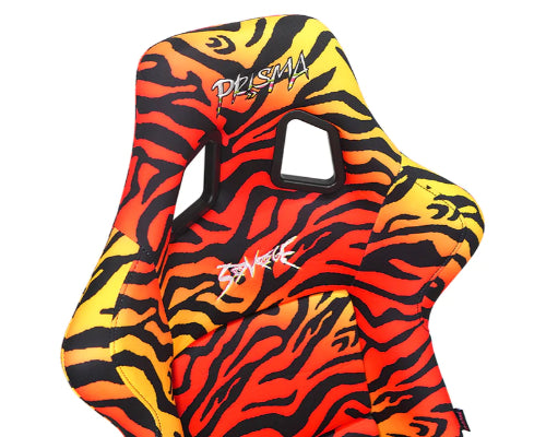 NRG Tiger Yellow & Orange Prisma Savage II Edition FRP Bucket Seat