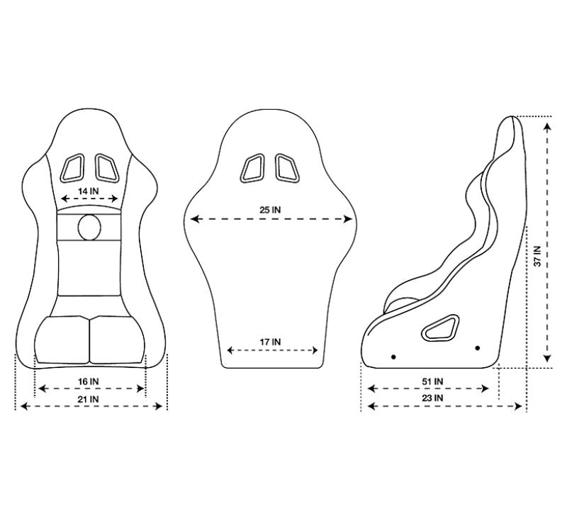 NRG FIA Competition Shield Series Bucket Seat Large Black