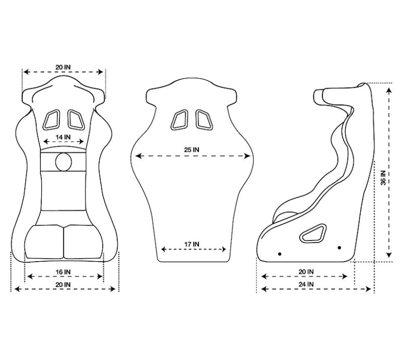 NRG FIA Competition Bucket Seat NRG Logo Medium Black