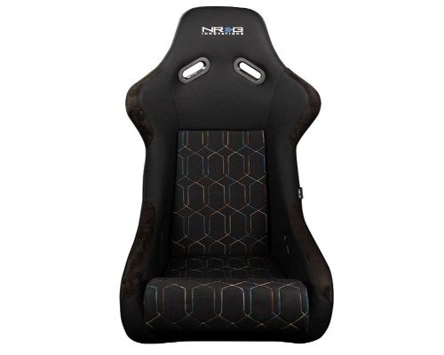 NRG Frp Bucket Seat Multi Color Stitching In Geometric Pattern - Large
