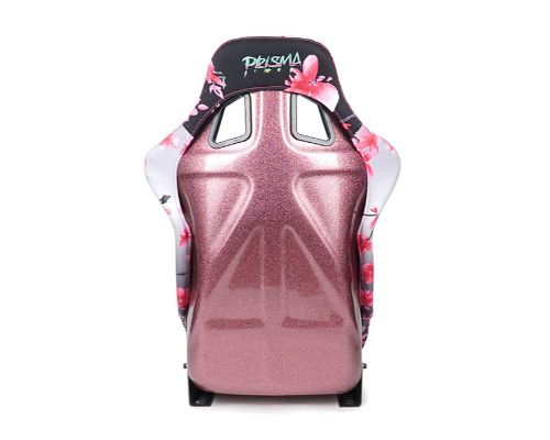NRG Frp Bucket Seat Prisma- Japanese Cherry Blossom ed In Vegan Material Pink Pearlized Back Plus Phone Pockets Large