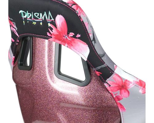 NRG Frp Bucket Seat Prisma- Japanese Cherry Blossom ed In Vegan Material Pink Pearlized Back Plus Phone Pockets Medium