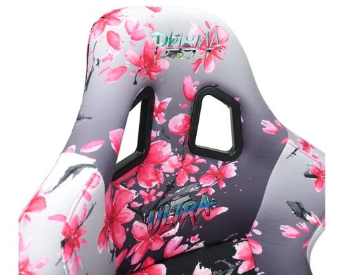 NRG Frp Bucket Seat Prisma- Japanese Cherry Blossom ed In Vegan Material Pink Pearlized Back Plus Phone Pockets Large