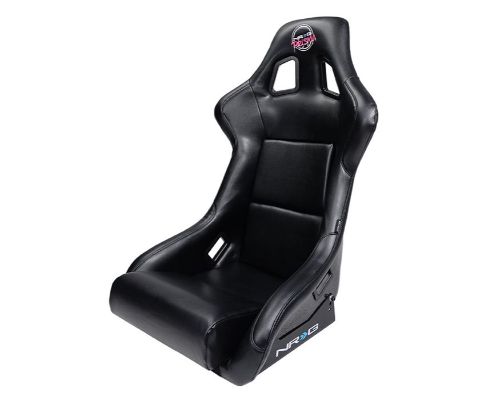 NRG Frp Bucket Seat Prisma ed Pearlized Back All Black Pvc Vegan Material Large
