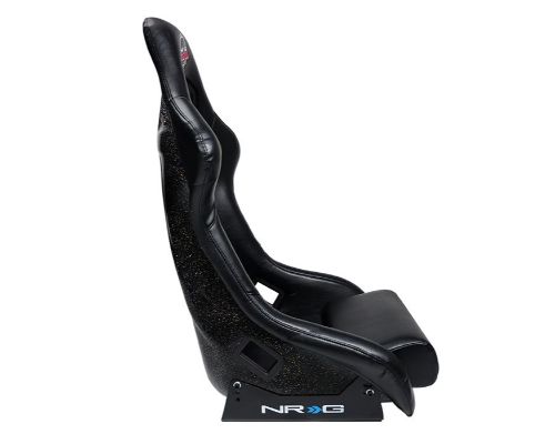 NRG Frp Bucket Seat Prisma ed Pearlized Back All Black Pvc Vegan Material Large
