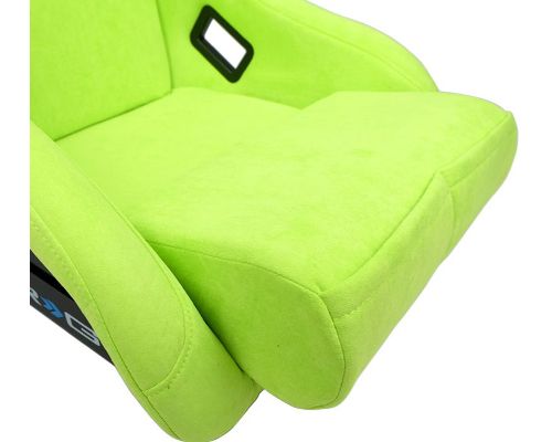 NRG Frp Bucket Seat Prisma ed Pearlized Back All Neon Green Alcantara Vegan Large