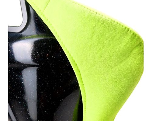 NRG Frp Bucket Seat Prisma ed Pearlized Back All Neon Green Alcantara Vegan Large
