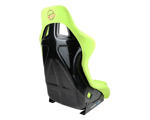 NRG Frp Bucket Seat Prisma ed Pearlized Back All Neon Green Alcantara Vegan Large