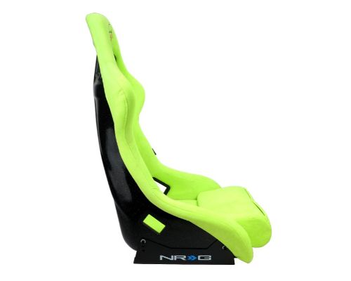 NRG Frp Bucket Seat Prisma ed Pearlized Back All Neon Green Alcantara Vegan Large