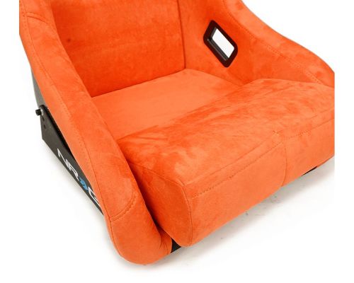NRG Frp Bucket Seat Ultra ed Grey Peralized Back Orange Vegan Micro Fiber Material Phone Pockets And Special Ultra Embroidery Large
