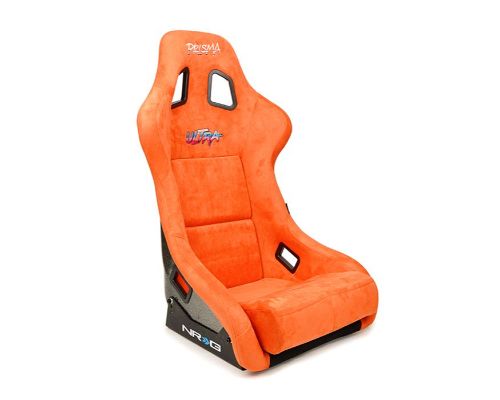 NRG Frp Bucket Seat Ultra ed Grey Peralized Back Orange Vegan Micro Fiber Material Phone Pockets And Special Ultra Embroidery Large