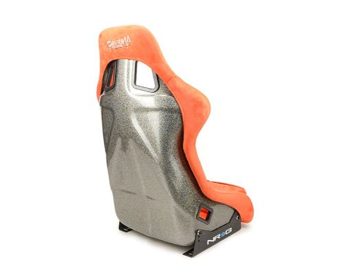 NRG Frp Bucket Seat Ultra ed Grey Peralized Back Orange Vegan Micro Fiber Material Phone Pockets And Special Ultra Embroidery Large