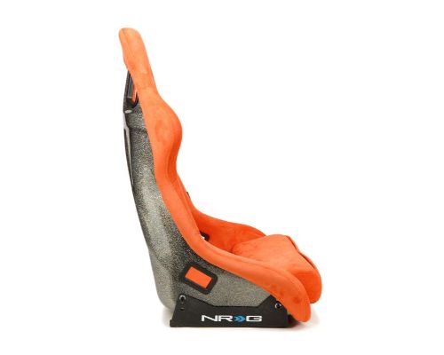 NRG Frp Bucket Seat Ultra ed Grey Peralized Back Orange Vegan Micro Fiber Material Phone Pockets And Special Ultra Embroidery Large