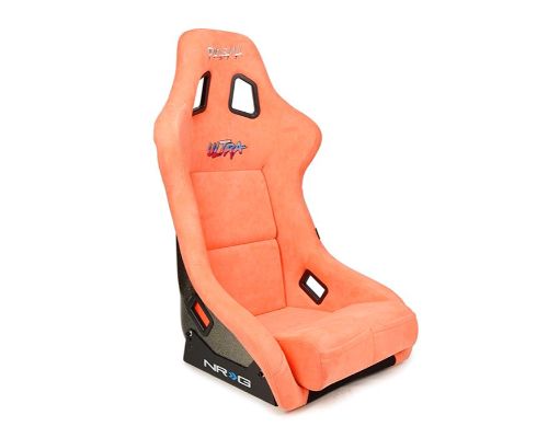 NRG Frp Bucket Seat Ultra ed Grey Peralized Back Peach Vegan Micro Fiber Material Phone Pockets And Special Ultra Embroidery Large