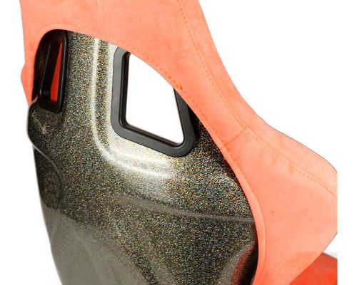 NRG Frp Bucket Seat Ultra ed Grey Peralized Back Peach Vegan Micro Fiber Material Phone Pockets And Special Ultra Embroidery Large