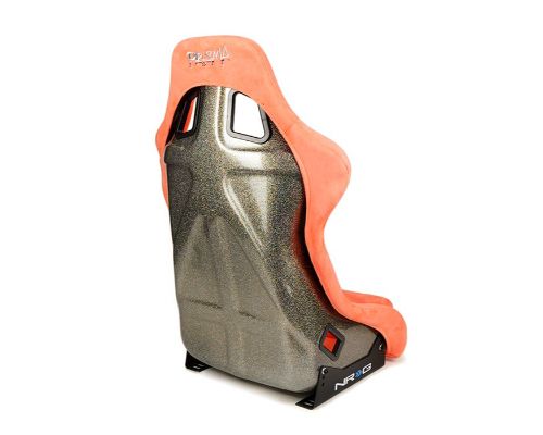 NRG Frp Bucket Seat Ultra ed Grey Peralized Back Peach Vegan Micro Fiber Material Phone Pockets And Special Ultra Embroidery Large
