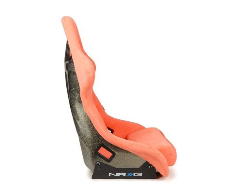 NRG Frp Bucket Seat Ultra ed Grey Peralized Back Peach Vegan Micro Fiber Material Phone Pockets And Special Ultra Embroidery Large