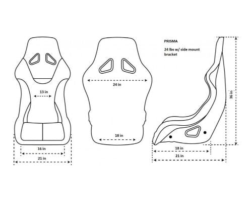 NRG Frp Bucket Seat Prisma ed Pearlized Back All Purple Alcantara Vegan Large