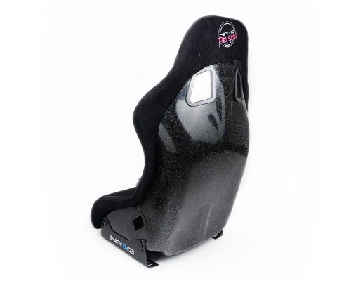 NRG Frp Bucket Seat Prisma ed Pearlized Back All Black Alcantara Vegan Material Medium