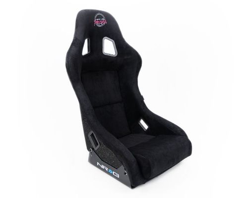 NRG Frp Bucket Seat Prisma ed Pearlized Back All Black Alcantara Vegan Material Medium