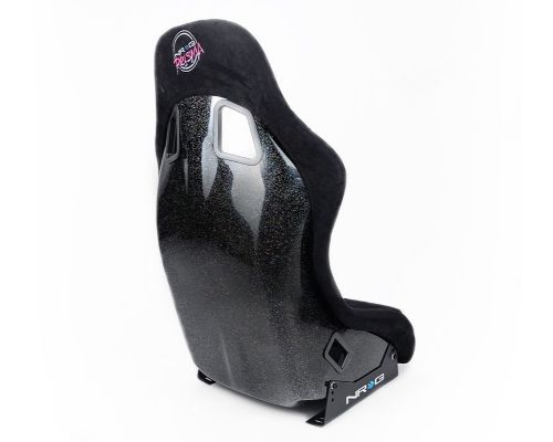 NRG Frp Bucket Seat Prisma ed Pearlized Back All Black Alcantara Vegan Material Medium