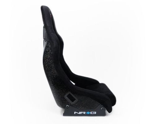 NRG Frp Bucket Seat Prisma ed Pearlized Back All Black Alcantara Vegan Material Medium